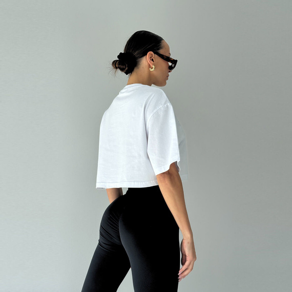 Chiara Wear - T-shirt crop top CHERRY - white