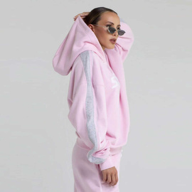 Chiara Wear - Women's Hoodie with Stripe SPORTY - pink