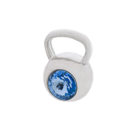 Fit Kolekcja - Zawieszka na łańcuszek srebrny KETTLEBELL SWAROVSKI Light Sapphire