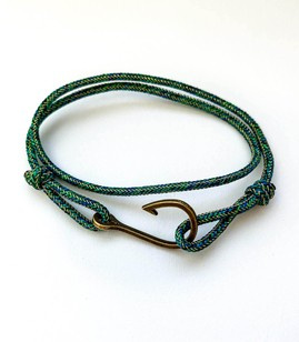 Fit Kolekcja - born2travel - Paracord bracelet HOOK bronze & emerald