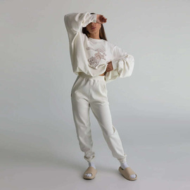 Chiara Wear - Spodnie dresowe WAFFLE - ecru