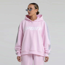 Chiara Wear - Women's Hoodie with Stripe SPORTY - pink