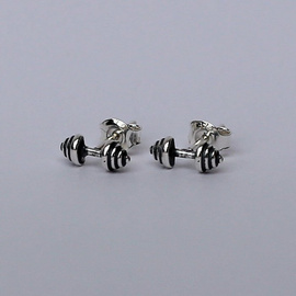 Fit Kolekcja - DUMBBELL Earrings Sterling Silver Studs