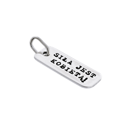 Fit Kolekcja - Oxidised Sterling Silver STRENGTH IS A WOMAN Charm