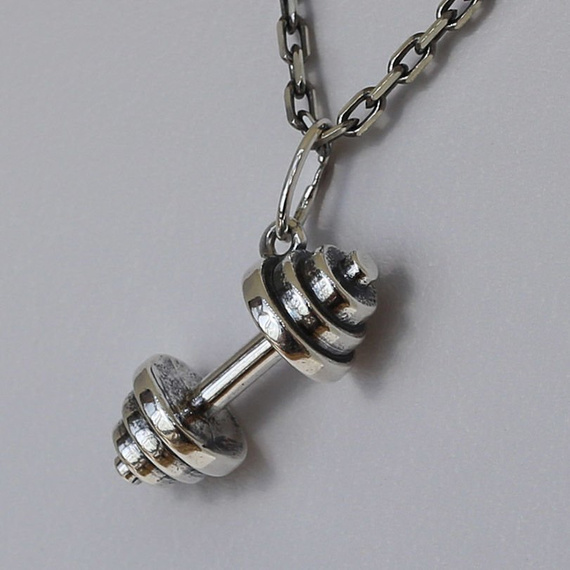 Fit Kolekcja - Oxidised Sterling Silver Pendant DUMBBELL 001