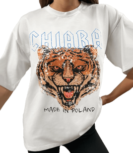 Chiara Wear - T-shirt oversize ROAR - biały