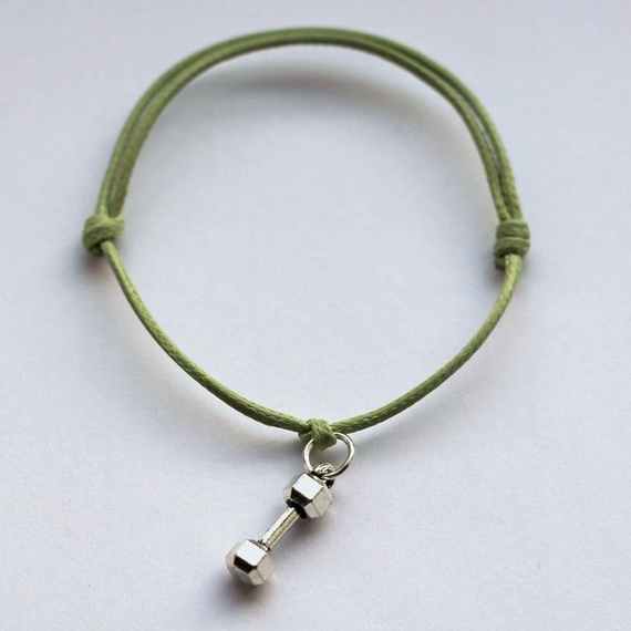 Fit Kolekcja - DUMBBELL String Bracelet - Pistachio