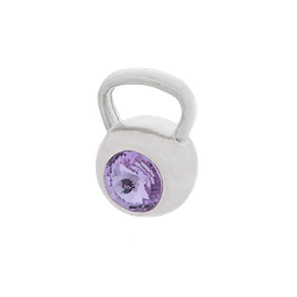 Fit Kolekcja - Zawieszka na łańcuszek srebrny KETTLEBELL SWAROVSKI Violet