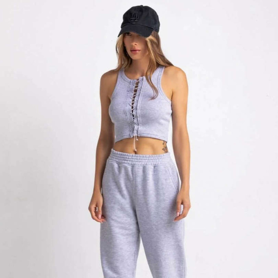 Chiara Wear - Top bokserka z wiązaniem - szary