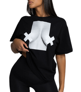 Chiara Wear - T-shirt oversize XX BOOBIES - black