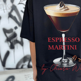 Chiara Wear - T-shirt oversize ESPRESSO MARTINI - black