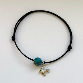 Fit Kolekcja - String Bracelet - Travel the World 01 jasper & plane