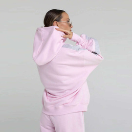 Chiara Wear - Bluza damska hoodie z lampasem SPORTY - różowa