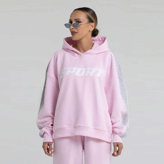 Chiara Wear - Women's Hoodie with Stripe SPORTY - pink