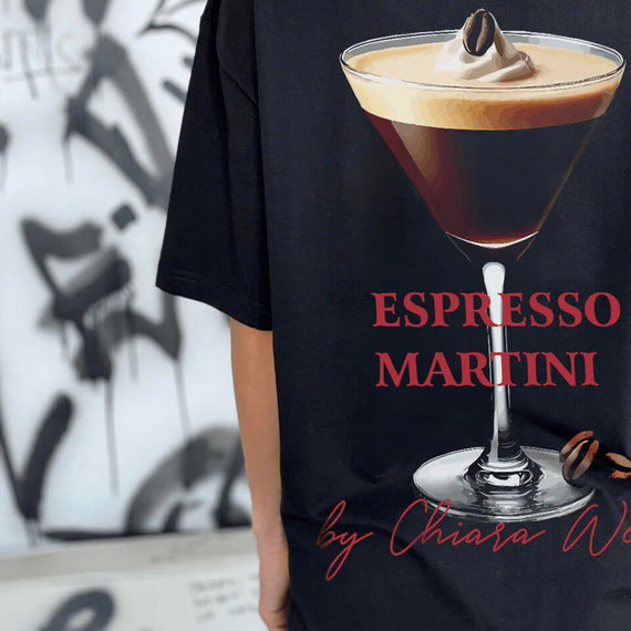 Chiara Wear - T-shirt oversize ESPRESSO MARTINI - black
