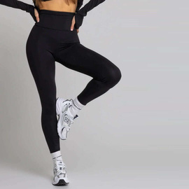 Chiara Wear - Legginsy HIGH wysoki stan - czarne