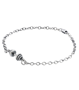 Fit Kolekcja - MINI DUMBBELL Bracelet - Oxidised Sterling Silver