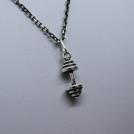 Fit Kolekcja - Oxidised Sterling Silver Pendant DUMBBELL 005