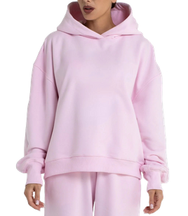 Chiara Wear - Bluza damska hoodie z bizą - różowa